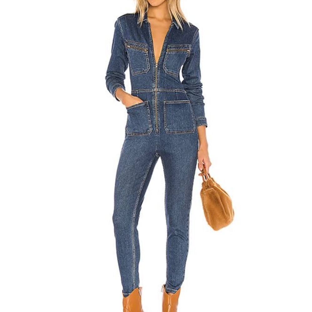 Free People Women's Blue Lennox Jumpsuit